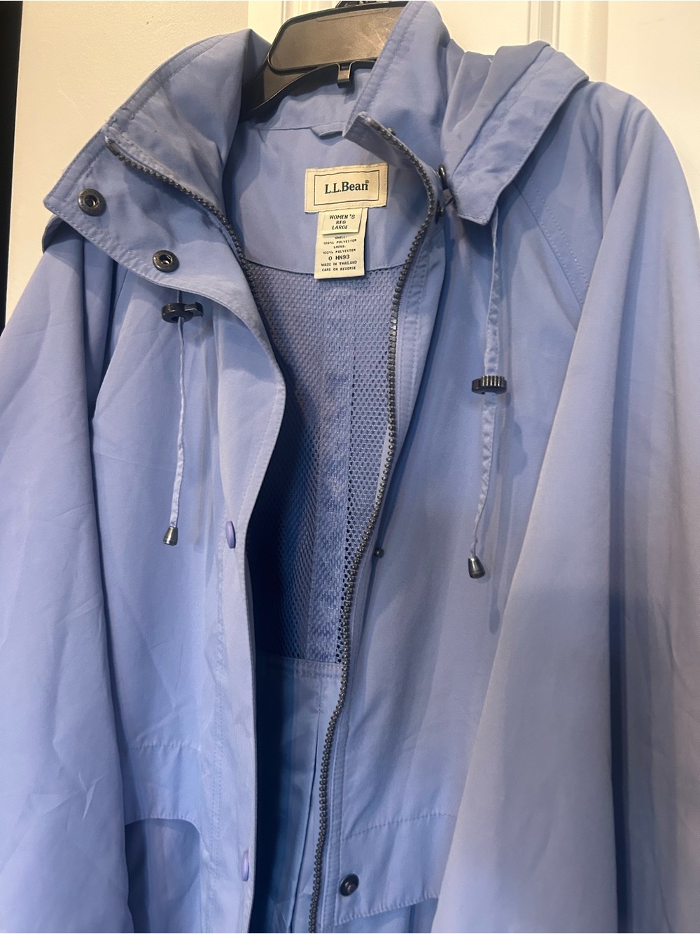 L.L. Bean Lilac Hooded Trench Coat - Picture 8 of 9